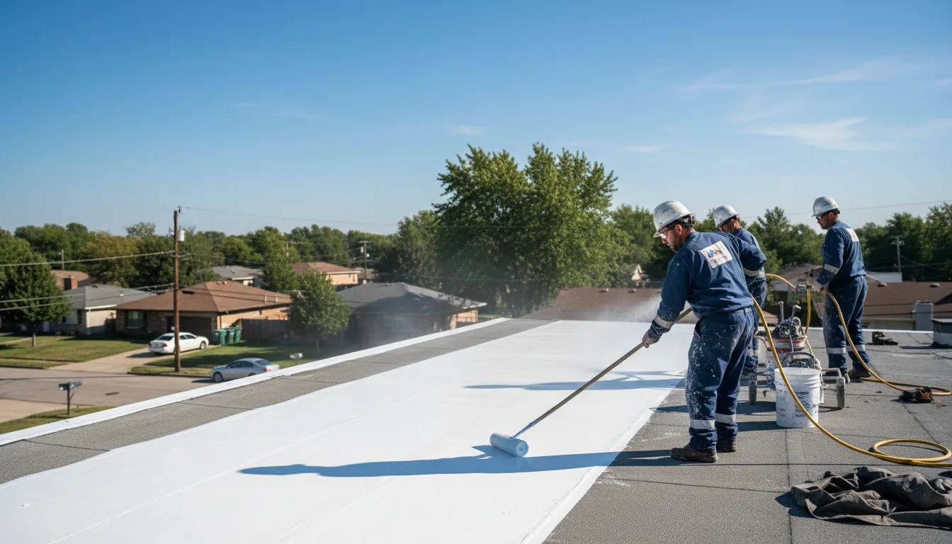 Commercial roof coating in Vandervoort, AR near me